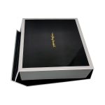 Custom matte black luxury logo printed foldable box
