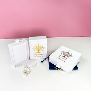 Custom Fancy logo Printed Earring Bracelet Necklace Jewelry Paper Packaging Drawer Box