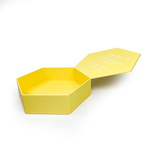 Best Wholesale Supplier Eco Friendly Hexagon Yellow Ladies Gift Flip Box with Flat Edge Design and Unique style - Luxury Gift Box Packaging - 2
