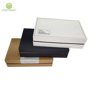 Eco friendly skincare dropper bottle packaging lid off Two-piece paper box with shoulder neck