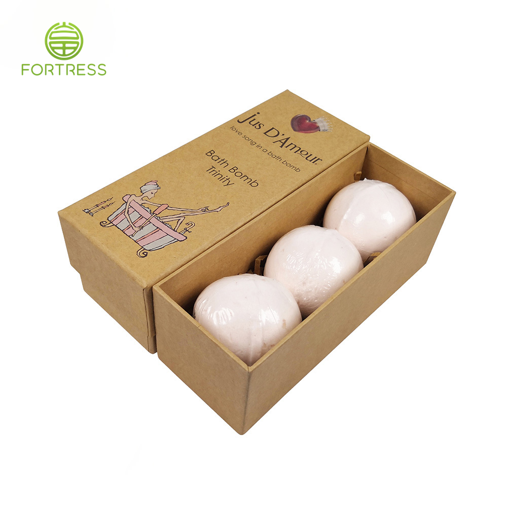 Hot selling recycable Kaft Rigid Cardboard Bath bomb paper packaging  box Biodegradable - Lid and Base Two Piece Boxes - 1