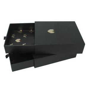 Custom Logo Recycled Black Cardboard Kraft Paper Jewel Packaging Slide Drawer Box - Custom Printed Kraft Packaging Boxes - 5