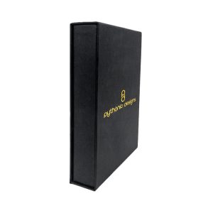 Black Magnetic Closure Rigid boxes with Gold Hot Stamping for Gift Card or Book - Custom Printed Packaging Boxes - 5