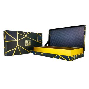 Luxury Flip Opened Rigid Cardboard Gift Boxes with Silver Paper and Irregular Printing - Custom Printed Packaging Boxes - 1