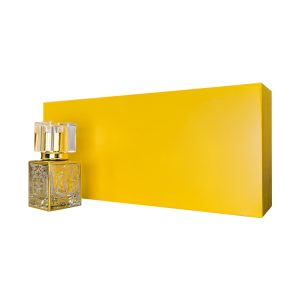 Luxury Perfume sample set gift packaging lift-off cardboard rigid box with golden slot - Custom Printed Cardboard Packaging Boxes - 1