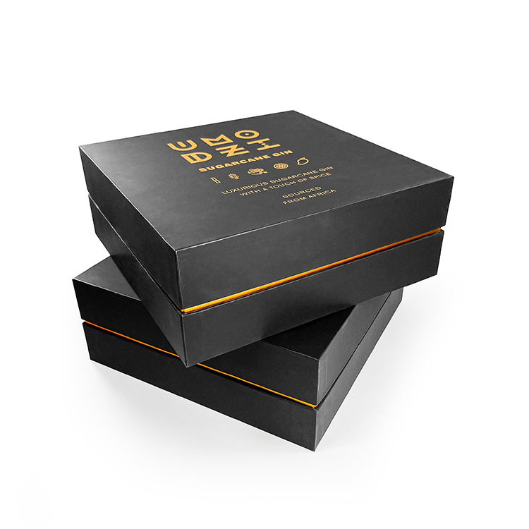 2022 New Recyclable lid and base gift box paper wine box with flocking tray - Lid and Base Two Piece Boxes - 5