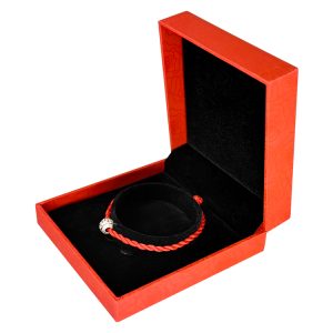 Custom red jewelry gift box with black insert design packaging with glossy lamination - Luxury Gift Box Packaging - 1