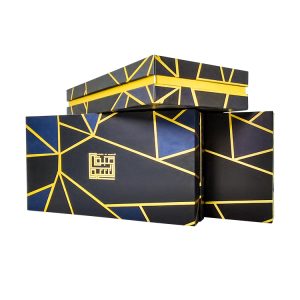 Luxury Flip Opened Rigid Cardboard Gift Boxes with Silver Paper and Irregular Printing - Custom Printed Packaging Boxes - 4