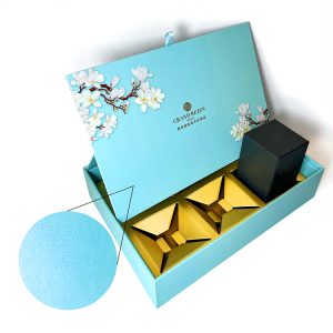 Special Structural Traditional Blue Printing Design Gift Boxes with Display Function for Moon Cake