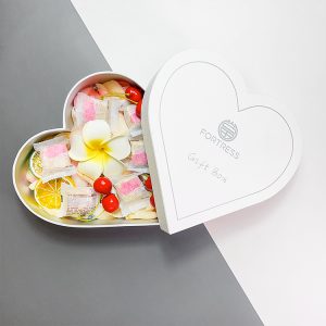 Candy food packaging Custom Heart shape style paper cardboard rigid box with logo stamping finish - Custom Printed Cardboard Packaging Boxes - 2