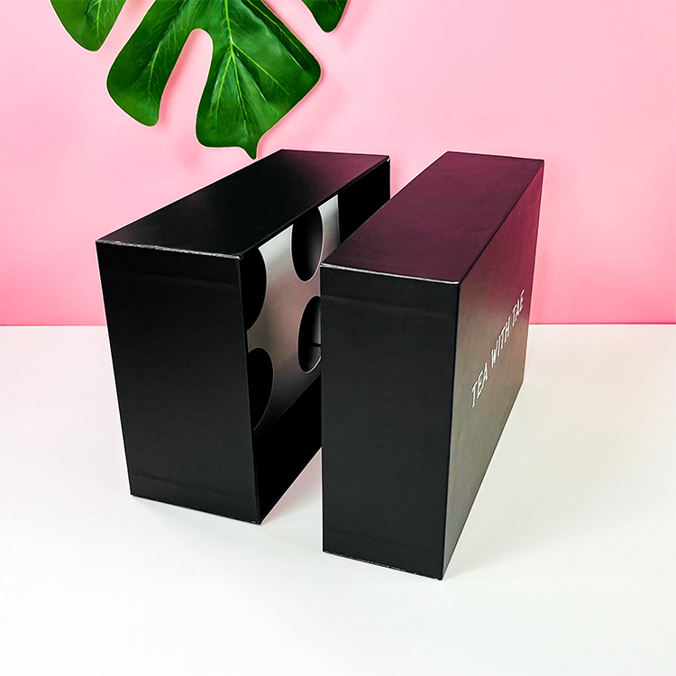 Wholesale  Cardboard Rigid Black Paper Gift Boxes With Cardboard Insert - Lid and Base Two Piece Boxes - 3