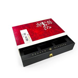 Luxury custom logo drawer box with paper insert for mooncakes packaging gift boxes