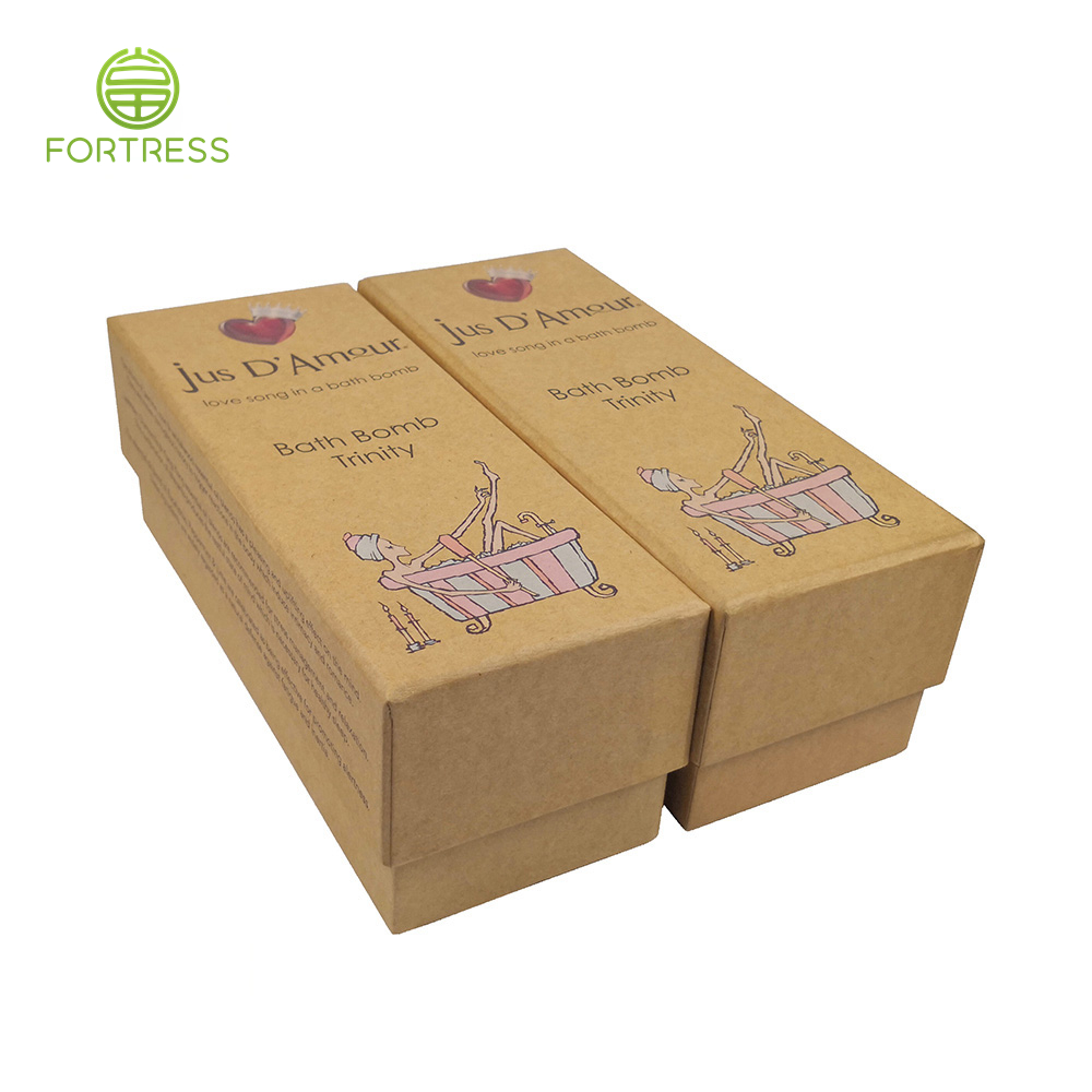 Hot selling recycable Kaft Rigid Cardboard Bath bomb paper packaging  box Biodegradable - Lid and Base Two Piece Boxes - 2