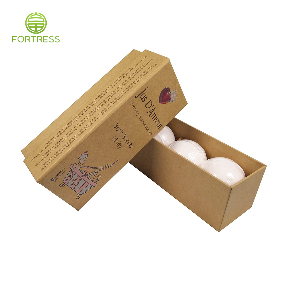 Hot selling recycable Kaft Rigid Cardboard Bath bomb paper packaging  box Biodegradable - Lid and Base Two Piece Boxes - 3