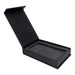 Magnetic closure cardboard boxes with black sponge for card