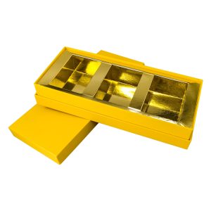 Luxury Perfume sample set gift packaging lift-off cardboard rigid box with golden slot - Custom Printed Cardboard Packaging Boxes - 3