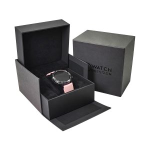 Quality high end black soft touch film premium strong paper watch box with pillow holder - Custom Printed Cardboard Packaging Boxes - 3