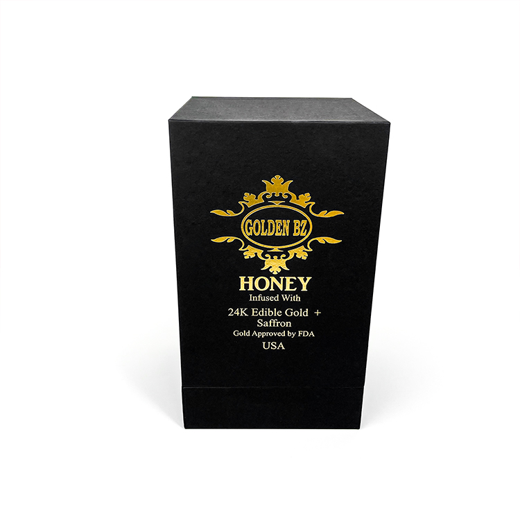 Matt Black Empty  Luxury design wholesale Honey Jar Packaging Paper Gift Box - Lid and Base Two Piece Boxes - 6