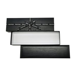 Creative  Black Top & Bottom Luxury fancy texture leather paper box with bow decoration - Lid and Base Two Piece Boxes - 6