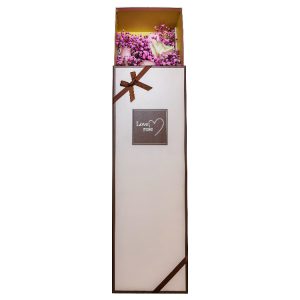 Lid-off sturdy surprise Flower Gift Paper Box With Decoration and brand logo printed - Custom Printed Cardboard Packaging Boxes - 1