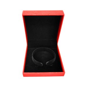 Custom red jewelry gift box with black insert design packaging with glossy lamination - Luxury Gift Box Packaging - 2