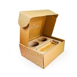 Подсвечники разных размеров коричневые почтовые коробки из крафт-гофрокартона с биоразлагаемой вставкой - Бумажная складная коробка для упаковки - 3