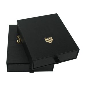 Custom Logo Recycled Black Cardboard Kraft Paper Jewel Packaging Slide Drawer Box - Custom Printed Kraft Packaging Boxes - 3