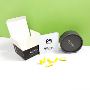 Custom Printing Kraft Card Paper Gift boxes black Color Square Shape Packaging Box for earplugs