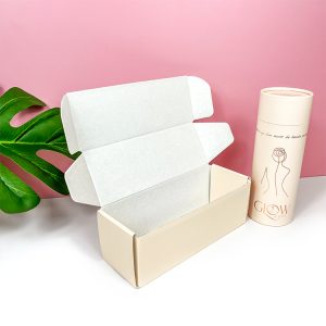 Personalized unique strong material corrugated mailer shipping container boxes with rose gold logo - Custom Printed Corrugated Packaging Boxes - 2