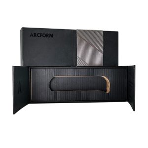 Biodegradable cardboard double open door black kraft paper box with logo design