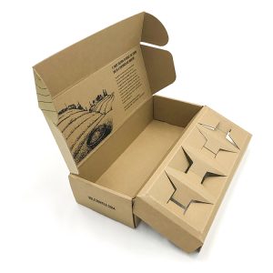 Natural Kraft paper beauty skincare set cosmetic mailer box with black logo printing - Custom Printed Corrugated Packaging Boxes - 1
