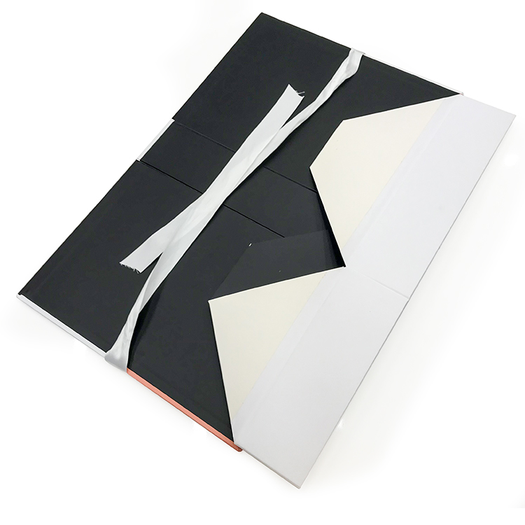 Art coated paper lamination foldable cardboard box with ribbon closure - Lid and Base Two Piece Boxes - 7