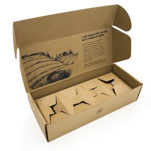 Natural Kraft paper beauty skincare set cosmetic mailer box with black logo printing