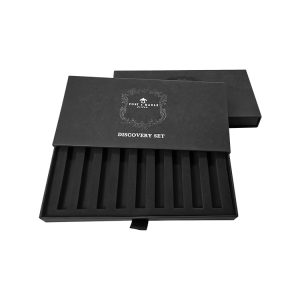 Customize Black Stamping Logo Drawer Box With insert Drawer Boxes Perfume Gift Set - Custom Printed Cardboard Packaging Boxes - 1