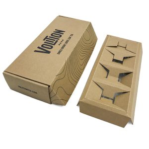 Natural Kraft paper beauty skincare set cosmetic mailer box with black logo printing - Custom Printed Corrugated Packaging Boxes - 6