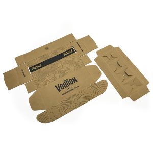 Natural Kraft paper beauty skincare set cosmetic mailer box with black logo printing - Custom Printed Corrugated Packaging Boxes - 5