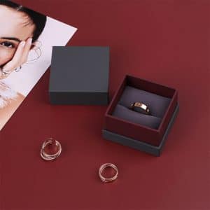 custom color printing logo style jewelry premium box for ring packaging
